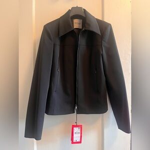 Mango Fitted Zip Jacket – Black – Size M